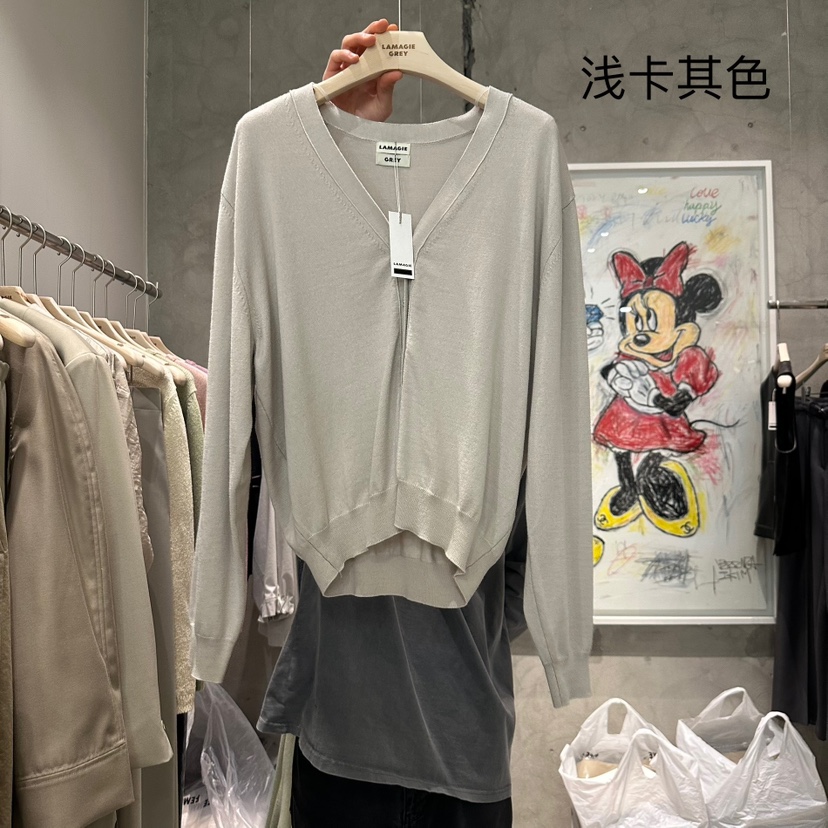 LAMAGIEPIE東大門實拍女裝新品時尚休閑25春夏真品人氣針織衫LAMAGIE GREY針織衫圖色2