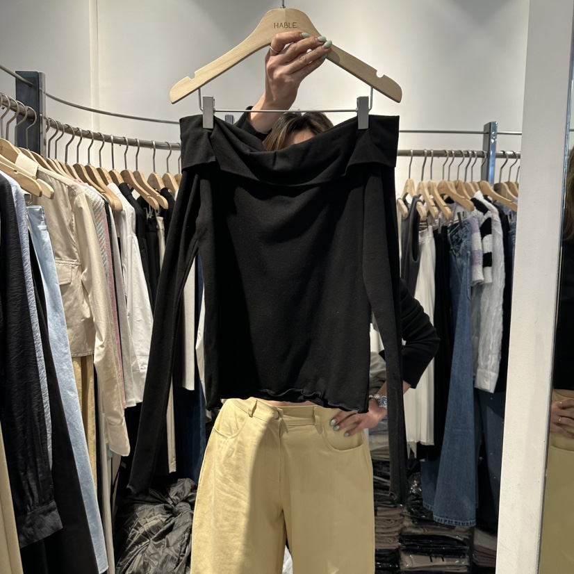 HABLE東大門實拍女裝新品職業25春夏推薦休閑熱賣真品長袖T恤HABLE長袖T恤圖色2