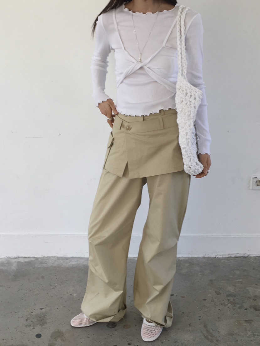 MONDAYMORING東大門實拍女士新款推薦職業時尚休閑裙褲可拆卸MONDAYMORING裙褲