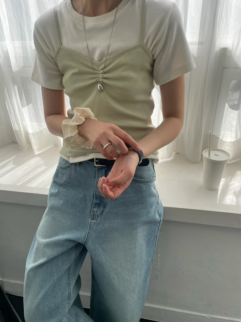 SORBET東大門實拍女士新品熱賣推薦人氣職業時尚休閑吊帶背心SORBET/flat white吊帶/背心