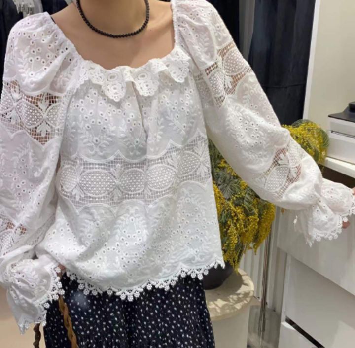 FEMME韓國代購女裝新款休閑25春夏人氣真品時尚襯衫蕾絲衫蕾絲FEMME襯衫/蕾絲衫