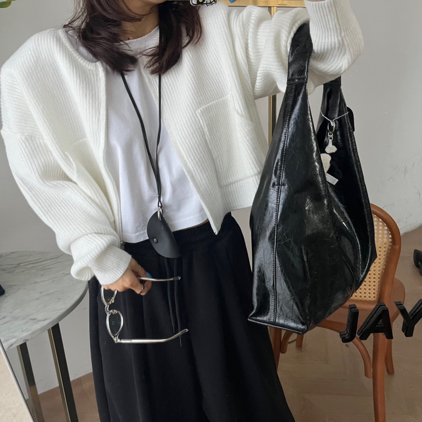 BLACK BABI東大門代購女裝新品時尚人氣職業熱賣針織衫拉鏈BLACK BABI針織衫圖色3