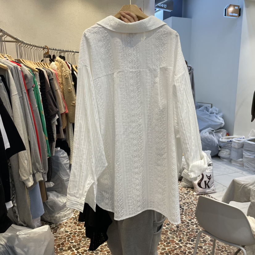 THE LINE-Q韓國代購女士新款職業時尚25春夏真品襯衫蕾絲衫THE LINE-Q襯衫/蕾絲衫