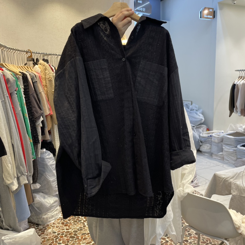 THE LINE-Q韓國代購女士新款職業時尚25春夏真品襯衫蕾絲衫THE LINE-Q襯衫/蕾絲衫圖色2