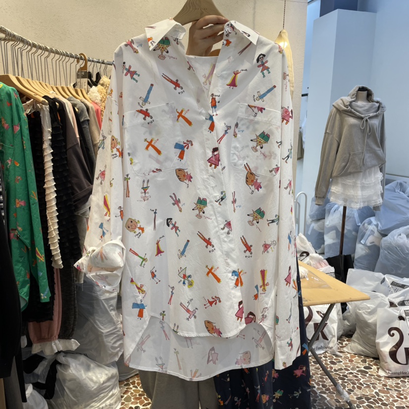 THE LINE-Q東大門直郵女裝新款時尚真品人氣25春夏襯衫蕾絲衫THE LINE-Q襯衫/蕾絲衫圖色1