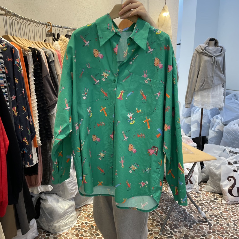 THE LINE-Q東大門直郵女裝新款時尚真品人氣25春夏襯衫蕾絲衫THE LINE-Q襯衫/蕾絲衫圖色2