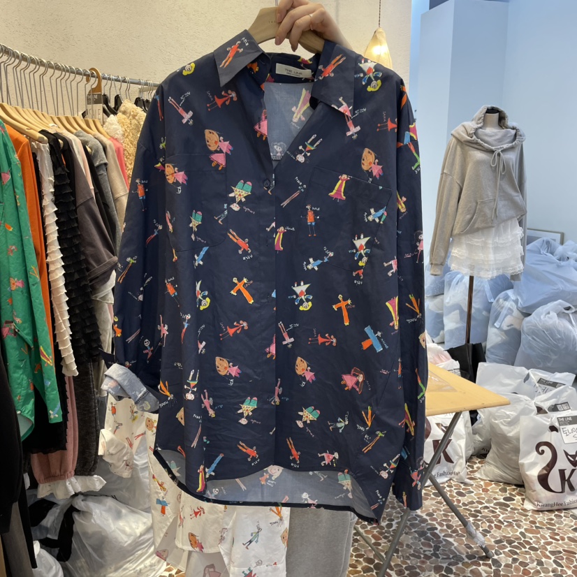 THE LINE-Q東大門直郵女裝新款時尚真品人氣25春夏襯衫蕾絲衫THE LINE-Q襯衫/蕾絲衫圖色3