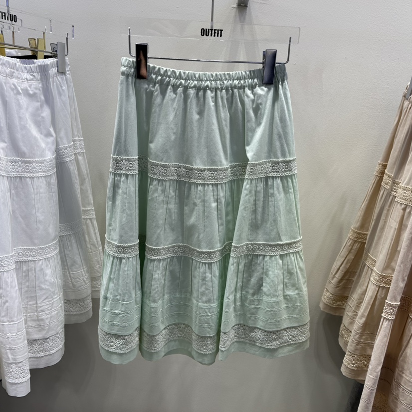 OUTFIT韓國代購女士新款時尚熱賣休閑人氣真品25春夏長裙褶皺OUTFIT長裙圖色2