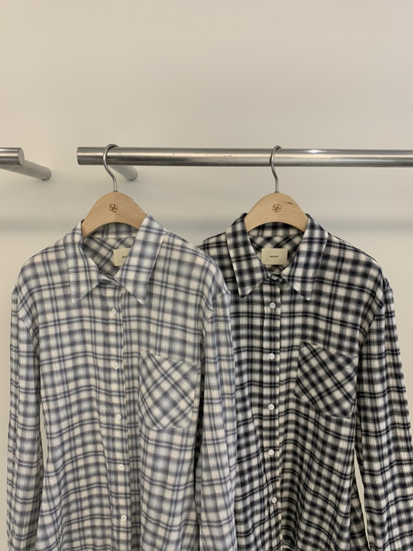 SELECT MARKET東大門實拍女士新品推薦熱賣襯衫蕾絲衫格紋SELECT MARKET襯衫/蕾絲衫