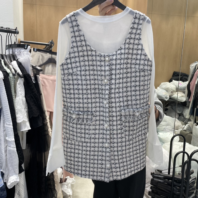 TRIPLE SEVEN韓國代購女裝新品職業休閑真品人氣連衣裙粗花呢TRIPLE SEVEN連衣裙圖色1
