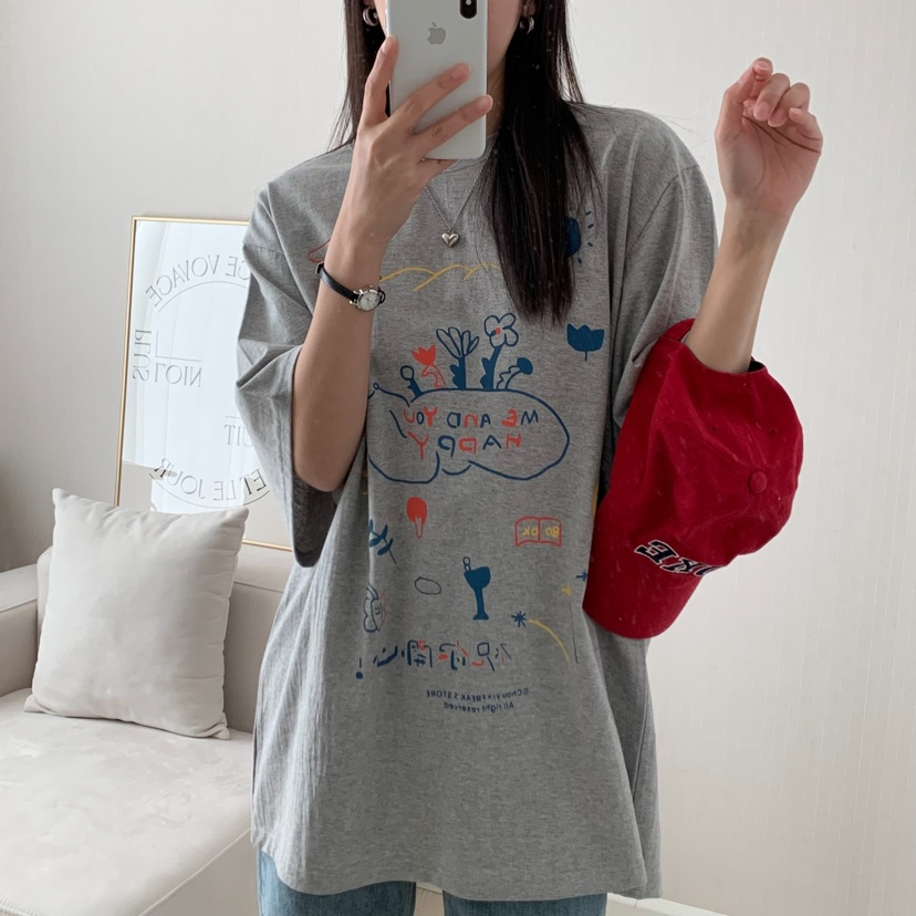 FROMJINI韓國直郵㊣東大門實拍女裝新款人氣職業休閑時尚T恤FROMJINIT恤圖色2