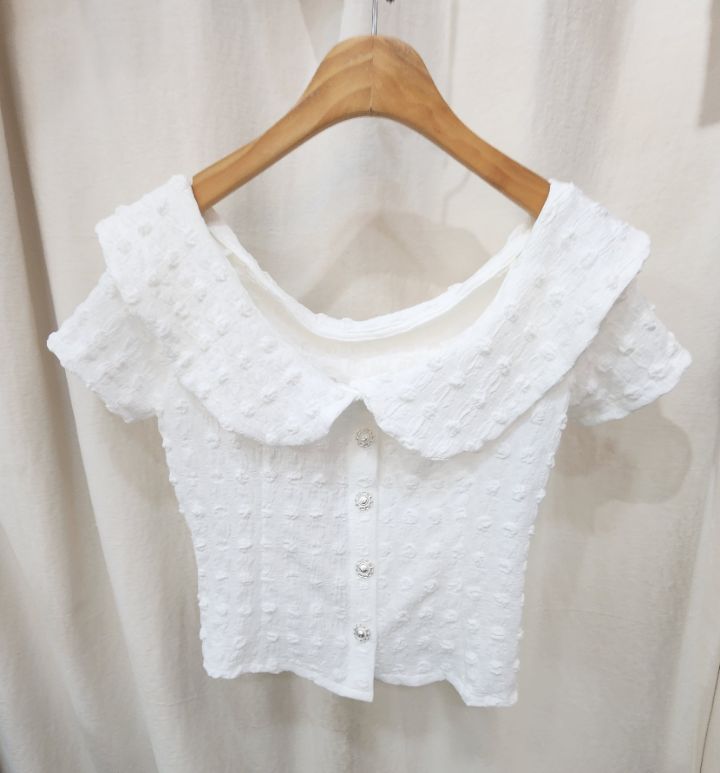 火Ⅱ-화투-T直郵韓國代購㊣女裝新品熱賣襯衫蕾絲衫含脖帶火Ⅱ襯衫/蕾絲衫