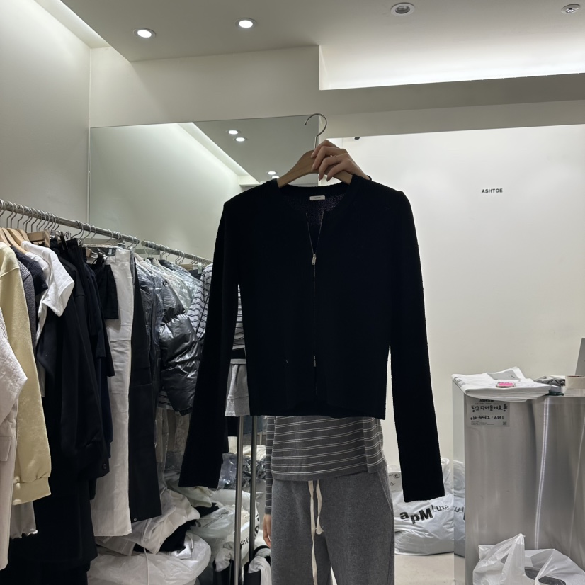 ASHTOE韓國直郵㊣女裝新品推薦休閑時尚熱賣25春夏針織衫拉鏈ASHTOE針織衫圖色3