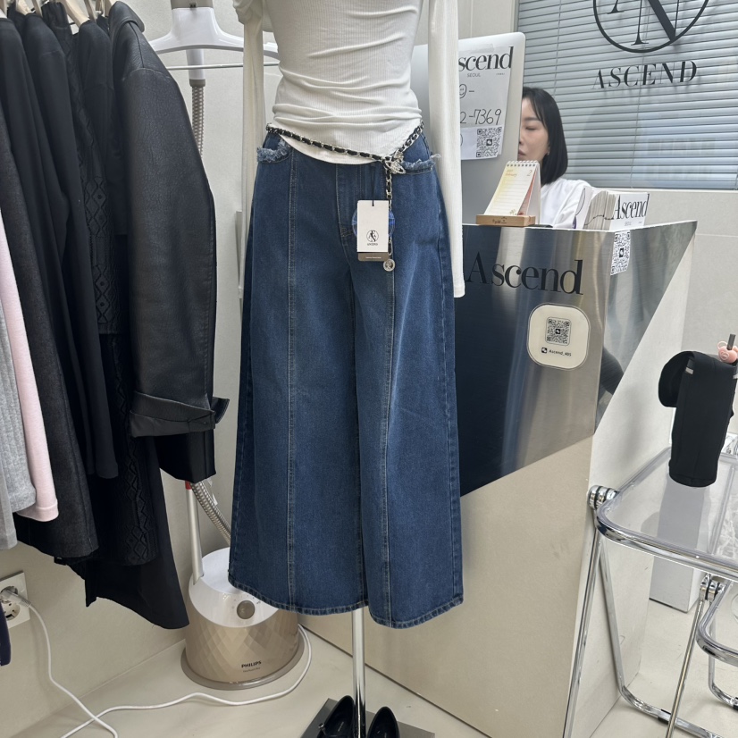 ASCEND韓國直郵㊣東大門實拍女裝新品職業休閑推薦25春夏牛仔褲ASCEND牛仔褲