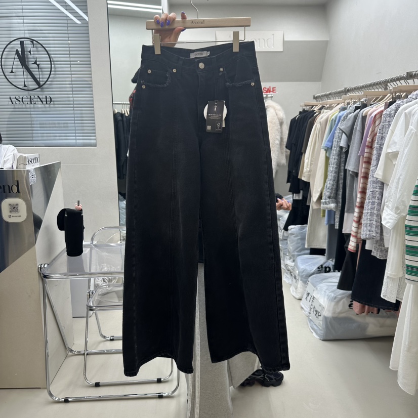 ASCEND韓國直郵㊣東大門實拍女裝新品職業休閑推薦25春夏牛仔褲ASCEND牛仔褲圖色2