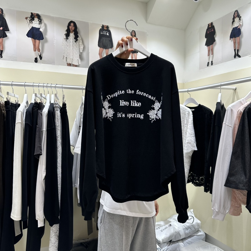 OREUM韓國㊣直郵東大門代購女裝新品時尚休閑推薦人氣長袖T恤OihEum長袖T恤圖色2