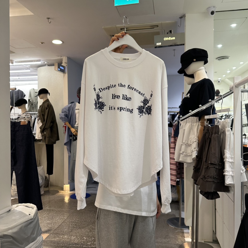 OREUM韓國㊣直郵東大門代購女裝新品時尚休閑推薦人氣長袖T恤OihEum長袖T恤圖色4