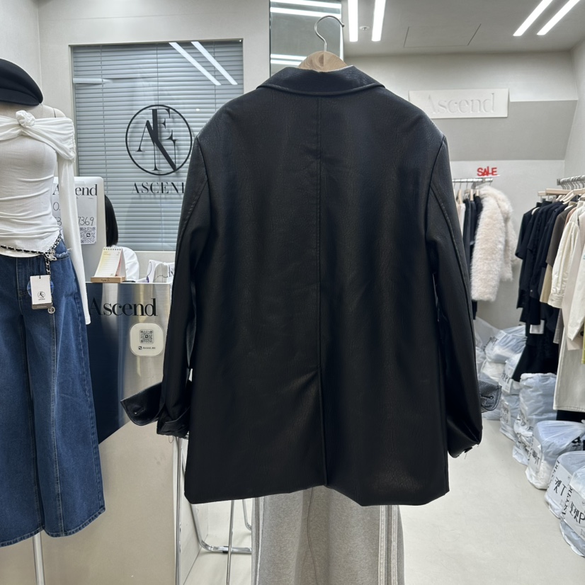 ASCEND直郵韓國代購㊣女裝新品休閑25春夏時尚職業夾克皮革ASCEND夾克