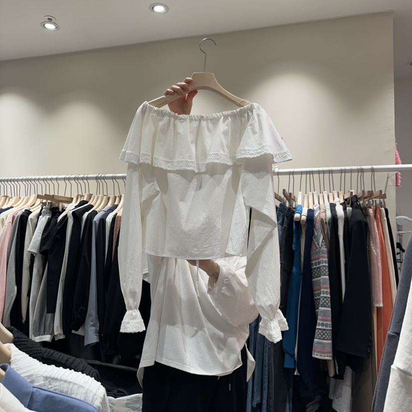 DELLING韓國直郵㊣女裝新品休閑熱賣人氣推薦職業襯衫蕾絲衫DELLING襯衫/蕾絲衫