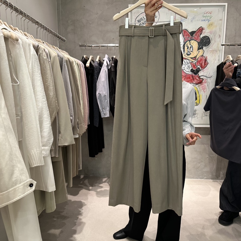 LAMAGIEPIE直郵韓國代購㊣女裝新款推薦人氣熱賣休閑褲含腰帶LAMAGIE GREY休閑褲圖色1