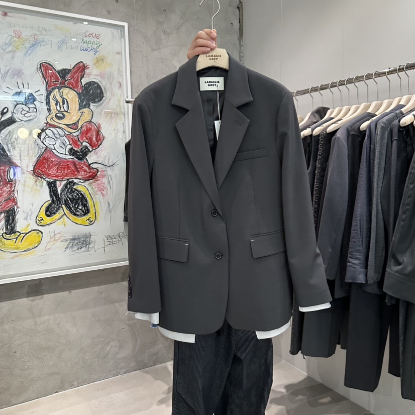 LAMAGIEPIE韓國直郵㊣東大門實拍女裝新品25春夏休閑人氣夾克LAMAGIE GREY夾克