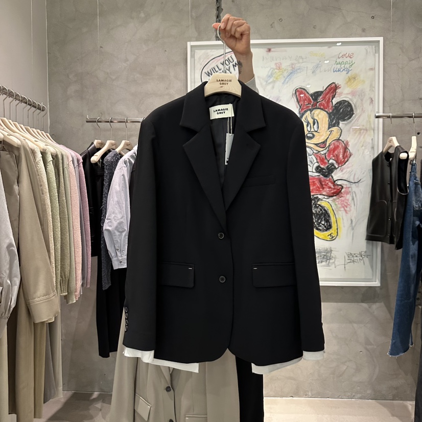 LAMAGIEPIE韓國直郵㊣東大門實拍女裝新品25春夏休閑人氣夾克LAMAGIE GREY夾克圖色2