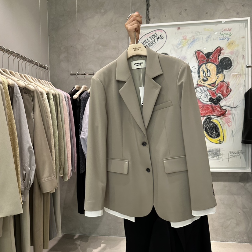LAMAGIEPIE韓國直郵㊣東大門實拍女裝新品25春夏休閑人氣夾克LAMAGIE GREY夾克圖色3