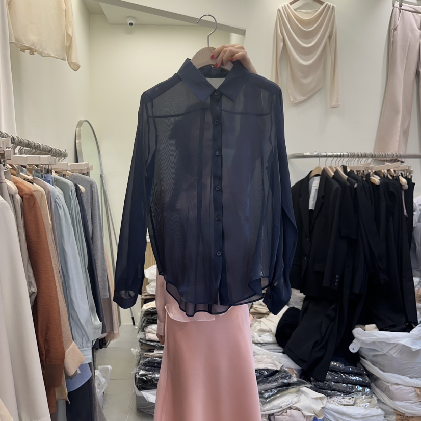 THE LOW直郵韓國代購㊣女裝新品25春夏時尚人氣襯衫蕾絲衫THE LOW襯衫/蕾絲衫圖色4