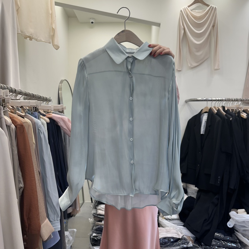 THE LOW直郵韓國代購㊣女裝新品25春夏時尚人氣襯衫蕾絲衫THE LOW襯衫/蕾絲衫圖色5