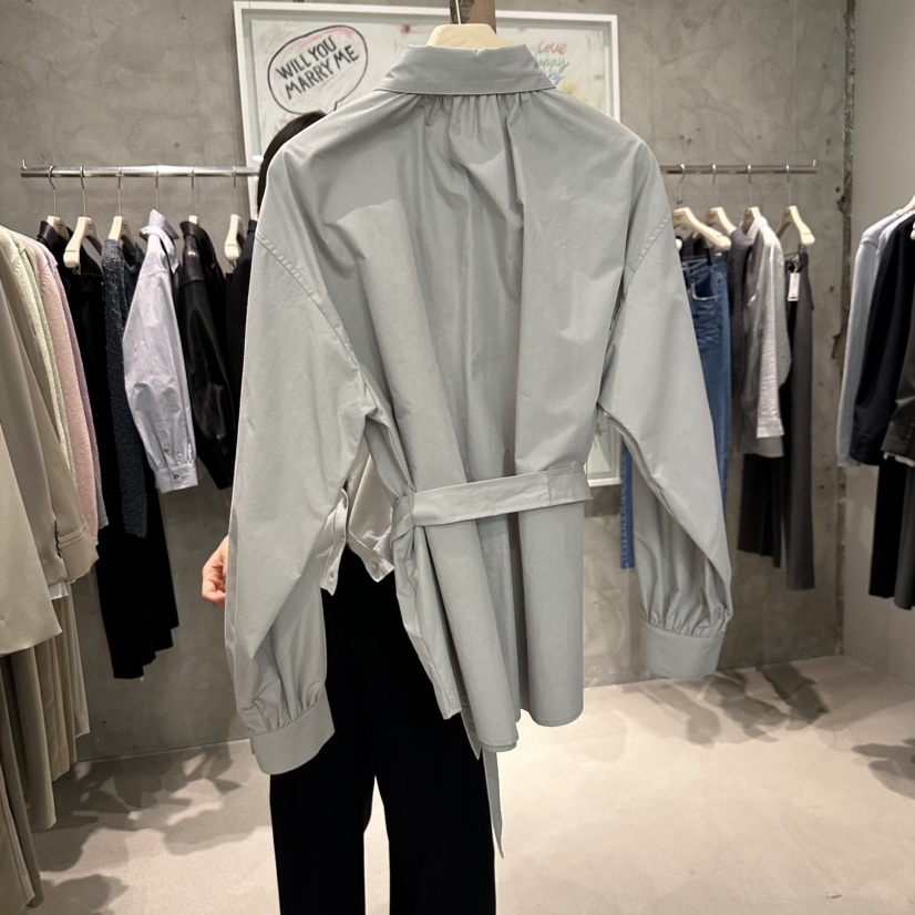 LAMAGIEPIE韓國直郵女士新款休閑25春夏時尚真品襯衫蕾絲衫LAMAGIE GREY襯衫/蕾絲衫