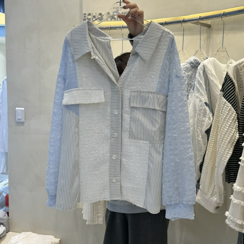 ECHOPARTY韓國直郵女士新品真品人氣休閑熱賣時尚襯衫蕾絲衫ECHOPARTY襯衫/蕾絲衫圖色2
