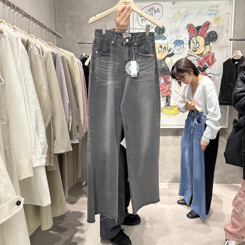 LAMAGIEPIE東大門實拍女裝新品休閑時尚人氣熱賣推薦牛仔褲LAMAGIE GREY牛仔褲圖色2