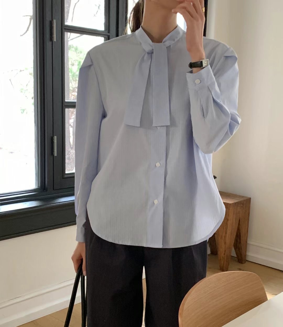 TONEOF/ARRICCHISI韓國㊣直郵東大門代購女裝新款時尚襯衫蕾絲衫OHEN襯衫/蕾絲衫圖色2