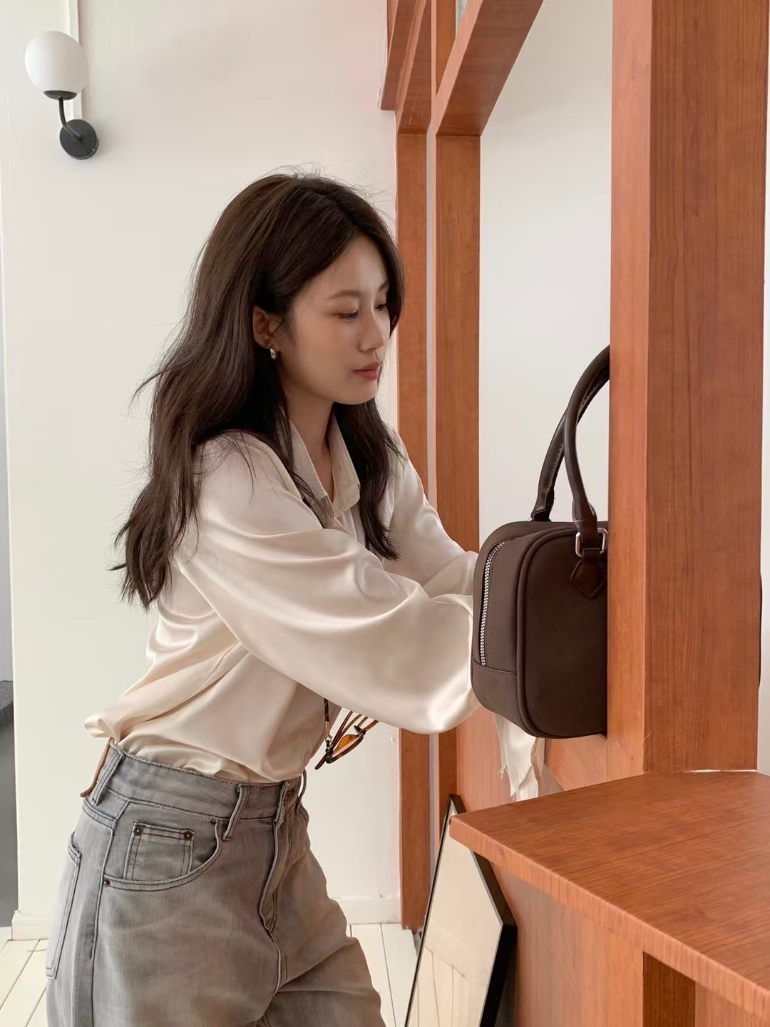 VERA韓國直郵㊣女裝新品25春夏休閑人氣職業時尚襯衫蕾絲衫VERA襯衫/蕾絲衫