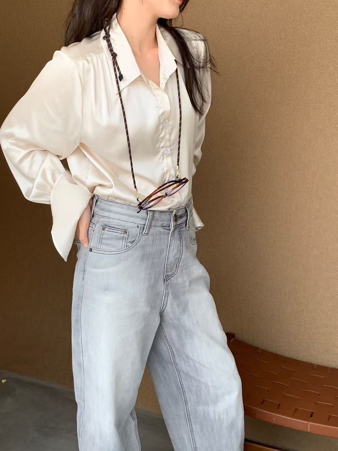 VERA韓國直郵㊣女裝新品25春夏休閑人氣職業時尚襯衫蕾絲衫VERA襯衫/蕾絲衫