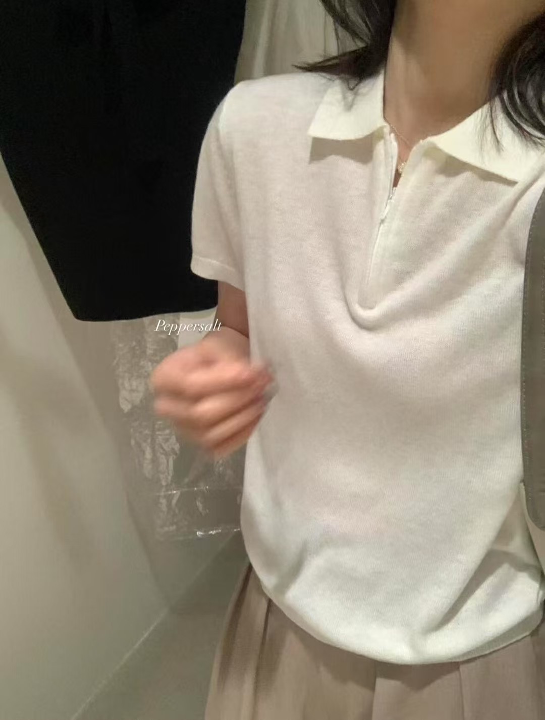 PEPPER 페페韓國直郵㊣東大門實拍女裝新品25春夏針織衫拉鏈PEPPER-OT針織衫圖色3