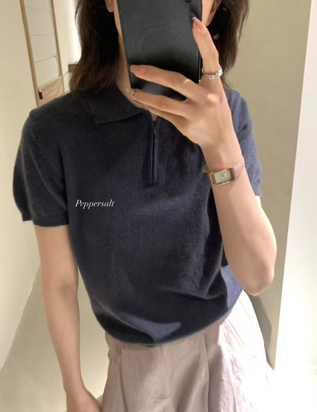 PEPPER 페페韓國直郵㊣東大門實拍女裝新品25春夏針織衫拉鏈PEPPER-OT針織衫圖色5