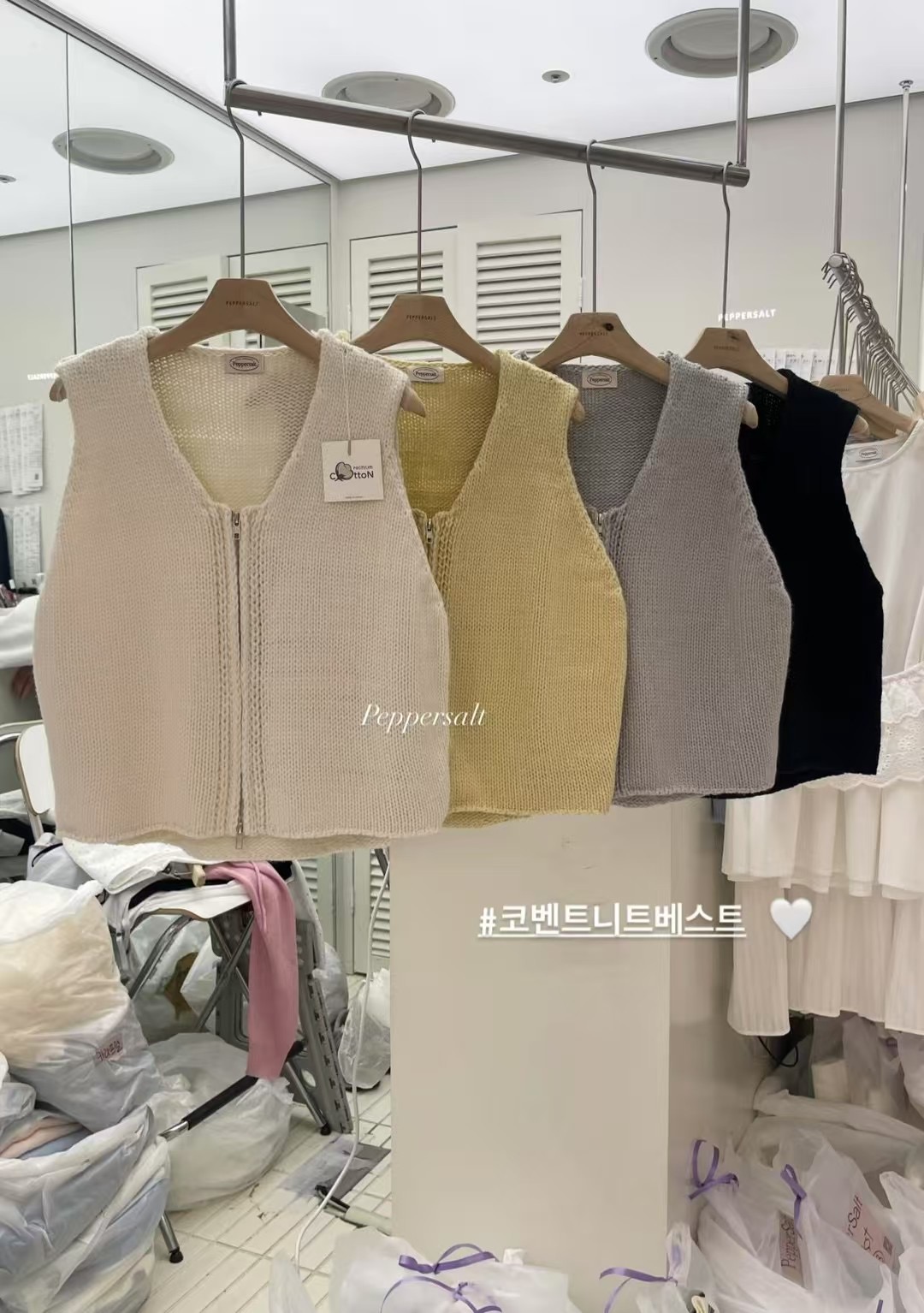 PEPPER 페페韓國直郵㊣女裝新品休閑人氣25春夏時尚推薦馬甲PEPPER-OT馬甲圖色3左三色