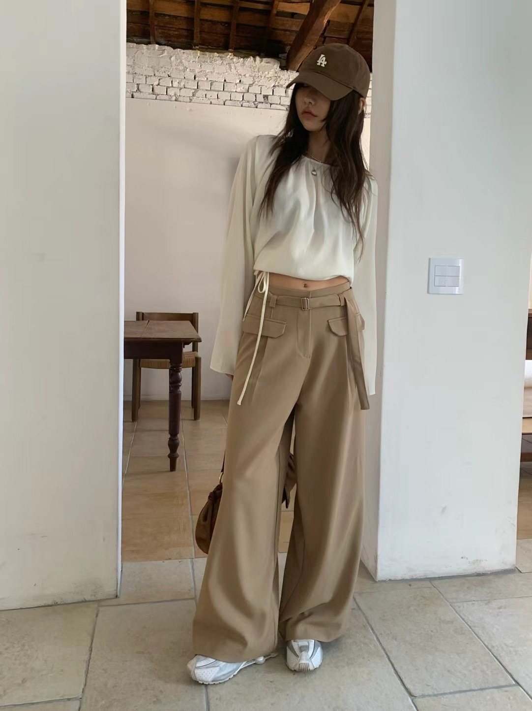 ONDA直郵韓國代購㊣女裝新品25春夏熱賣推薦人氣休閑褲含腰帶ONDA休閑褲