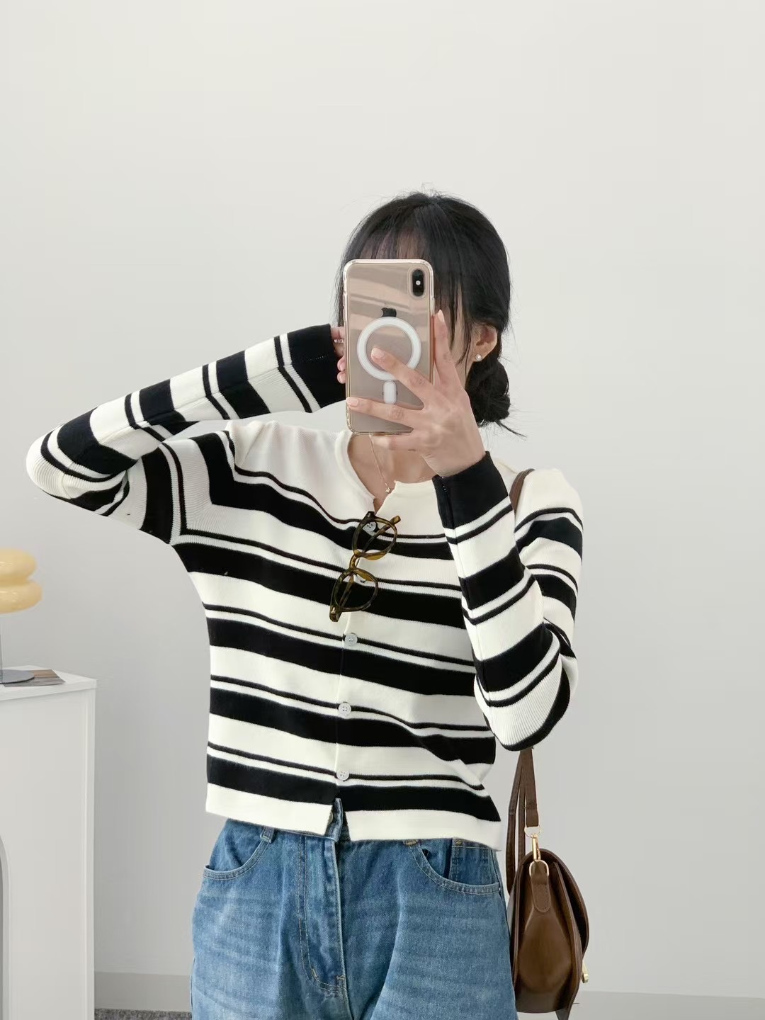 VERA韓國直郵㊣東大門實拍女裝新品休閑時尚職業針織衫開衫VERA針織衫