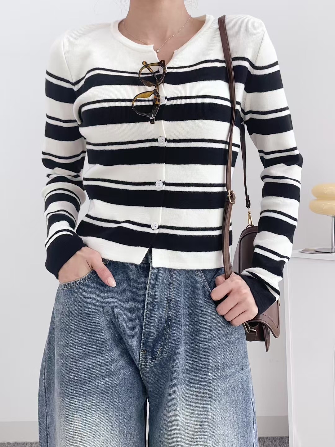 VERA韓國直郵㊣東大門實拍女裝新品休閑時尚職業針織衫開衫VERA針織衫