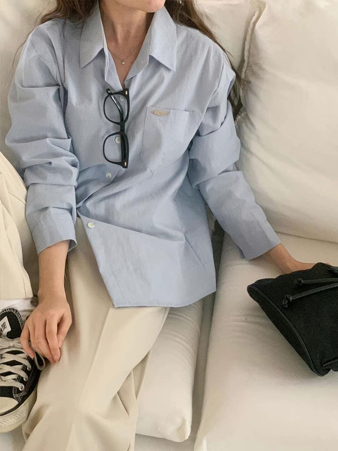 CHEEMI韓國直郵㊣女裝新款人氣推薦職業熱賣時尚襯衫蕾絲衫REFORM襯衫/蕾絲衫