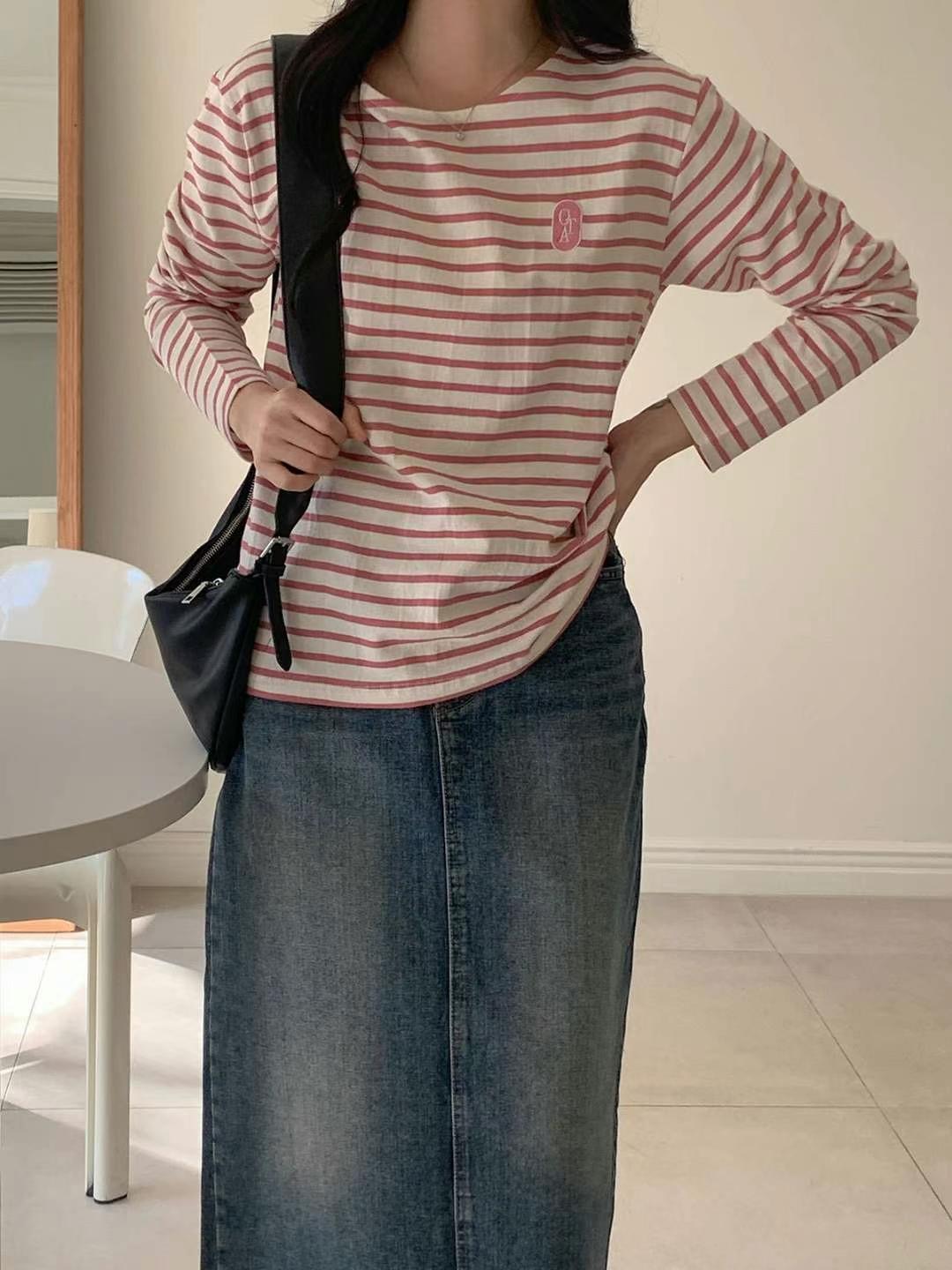 CHEEMI韓國直郵㊣東大門實拍女裝新款時尚推薦休閑熱賣長袖T恤REFORM長袖T恤