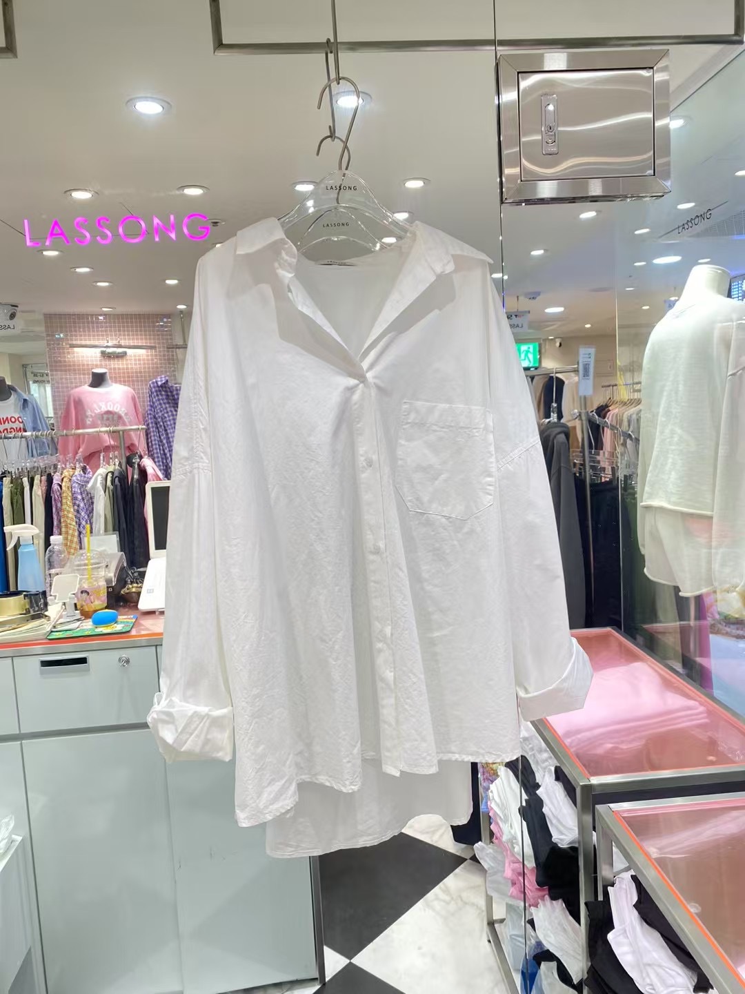 LASSONG直郵韓國代購㊣女裝新品時尚職業熱賣休閑襯衫蕾絲衫LASSONG襯衫/蕾絲衫圖色1