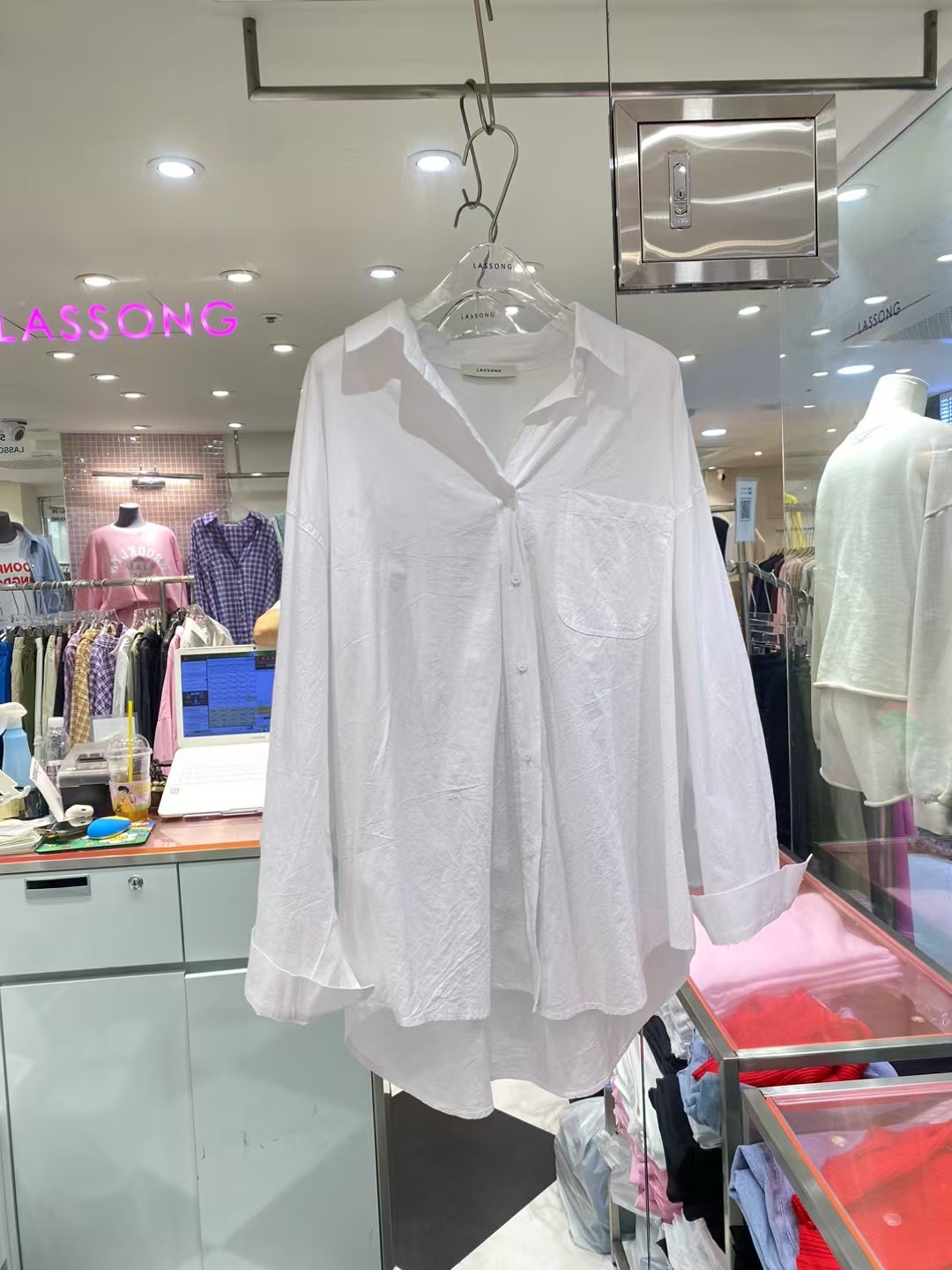 LASSONG直郵韓國代購㊣女裝新品職業人氣推薦熱賣襯衫蕾絲衫LASSONG襯衫/蕾絲衫
