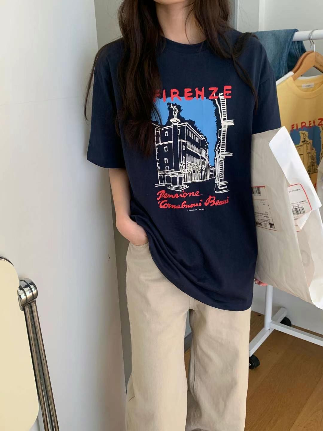 ARHEE韓國㊣直郵東大門代購女裝新款人氣推薦25春夏休閑T恤ARHEET恤圖色3