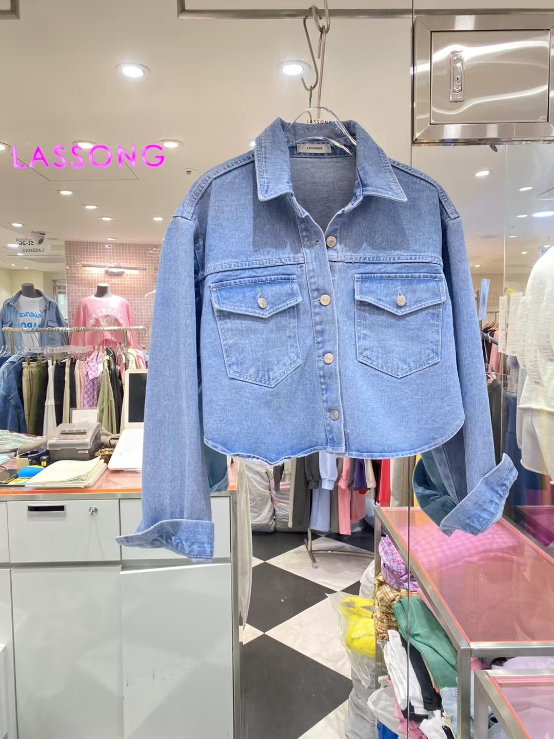 LASSONG韓國直郵㊣東大門實拍女裝新品推薦人氣熱賣休閑夾克LASSONG夾克
