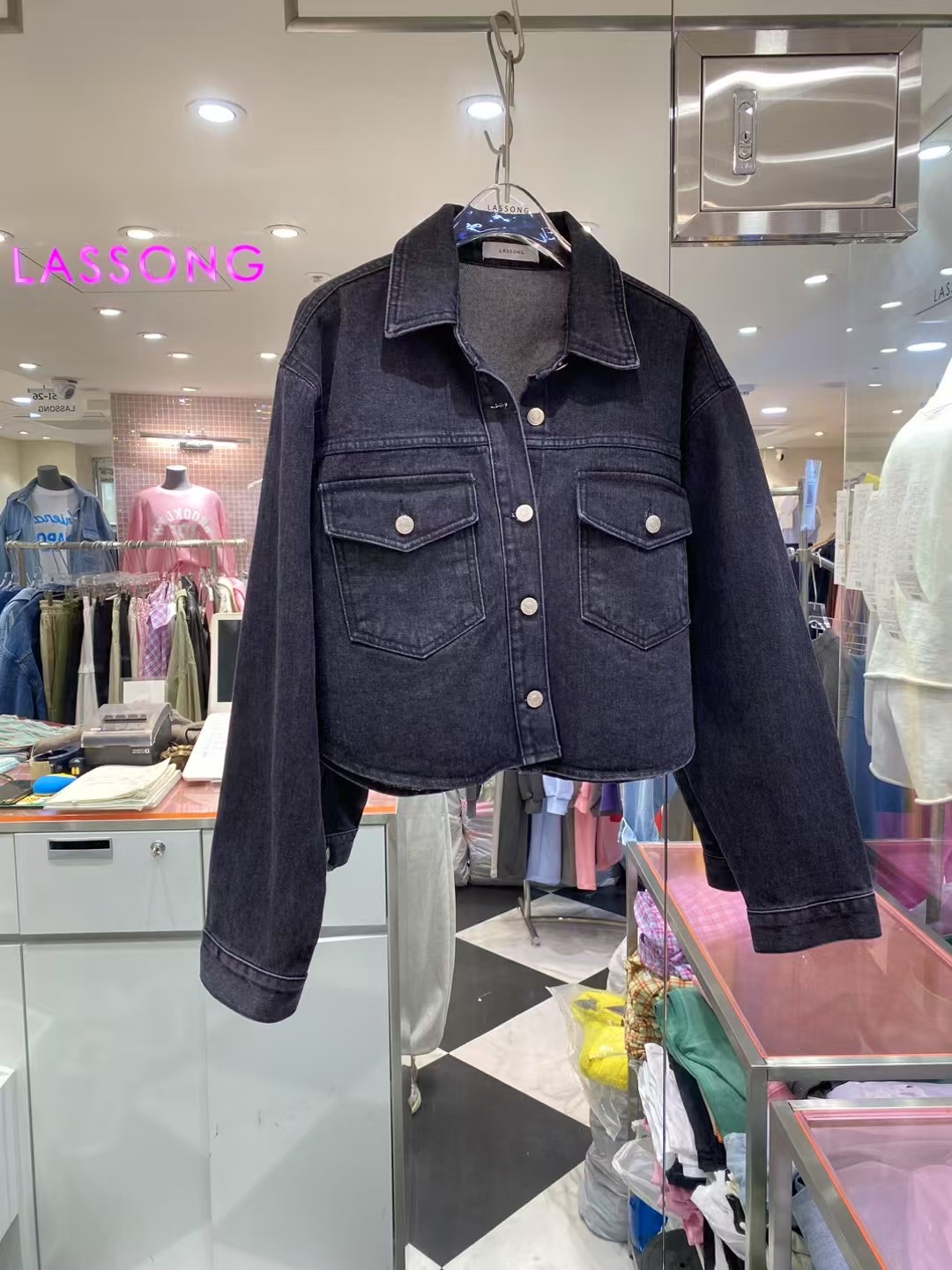 LASSONG韓國直郵㊣東大門實拍女裝新品推薦人氣熱賣休閑夾克LASSONG夾克圖色2