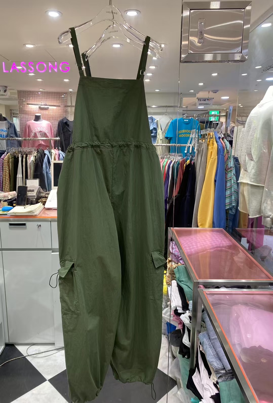 LASSONG韓國直郵㊣女裝新款推薦人氣25春夏熱賣時尚休閑背帶褲LASSONG背帶褲