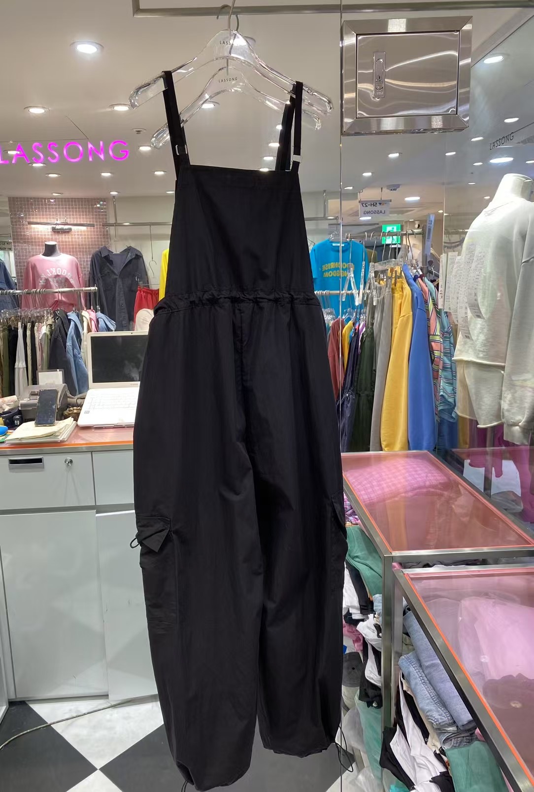 LASSONG韓國直郵㊣女裝新款推薦人氣25春夏熱賣時尚休閑背帶褲LASSONG背帶褲